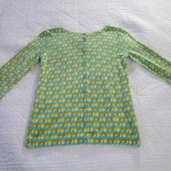 Talbots Sweater P Pear Novelty Print Back Button - Picture 4 of 6